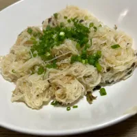 Snapdishの料理写真:そうめんの野沢菜明太炒め| seiko Oさん