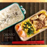 Snapdishの料理写真:今日のお弁当♡麻婆豆腐弁当|chikoさん