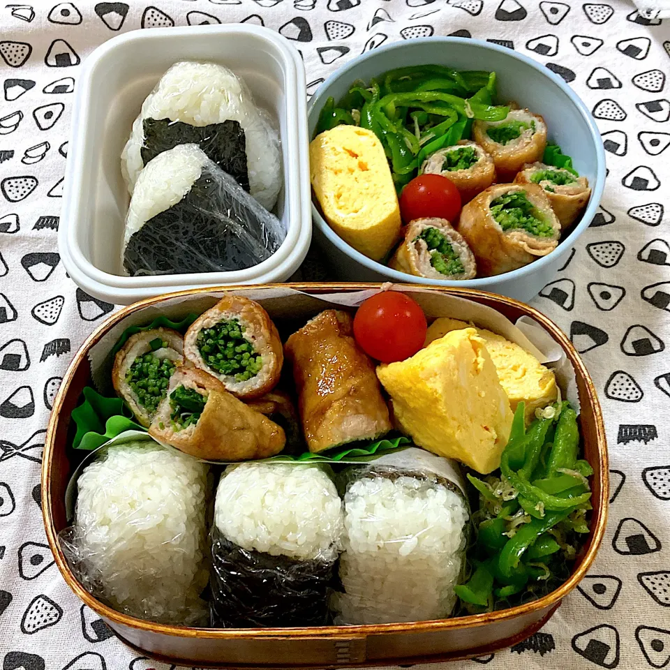 Snapdishの料理写真:豆苗の肉巻き弁当|SaDaさん