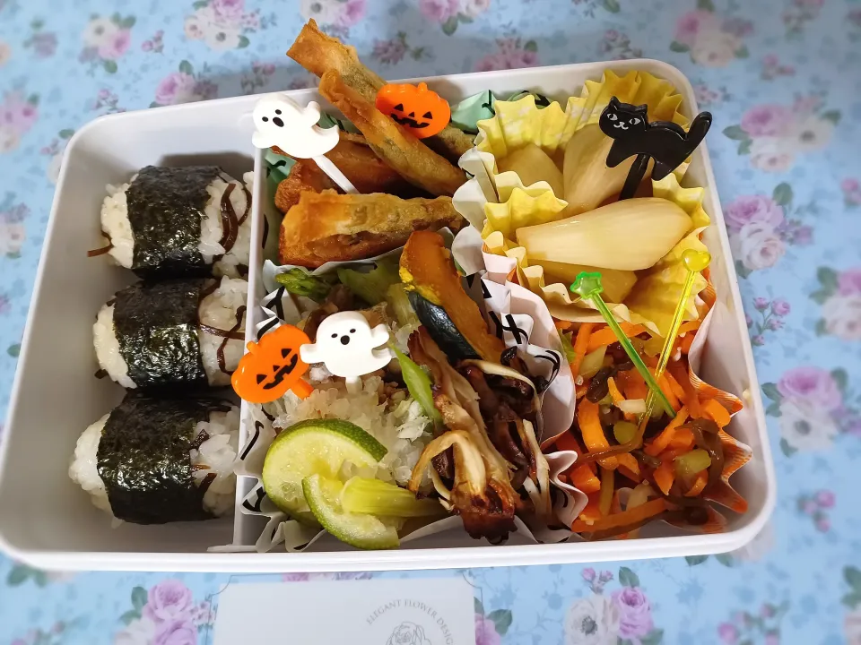 Snapdishの料理写真:ピックでハロウィン弁当(ホッケバージョン☆⌒（＊＾∇゜）v)|ぽんすけさん