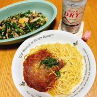 Snapdishの料理写真:ミートソースパスタ🍝
ニラ玉|naoさん