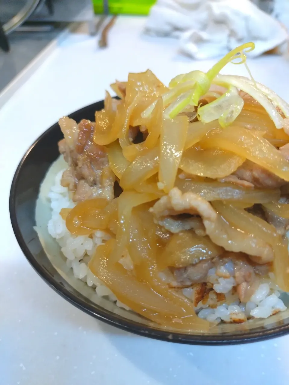 ねぎ、つゆだく豚丼|ガッツリ食べたいさん