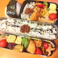 Snapdishの料理写真:次男・私弁当&おにぎり|tamagomagomagoさん