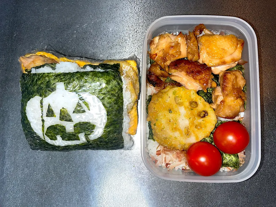 10/23  子のおにぎらず🎃と自分弁当|なかちゃんたまごさん