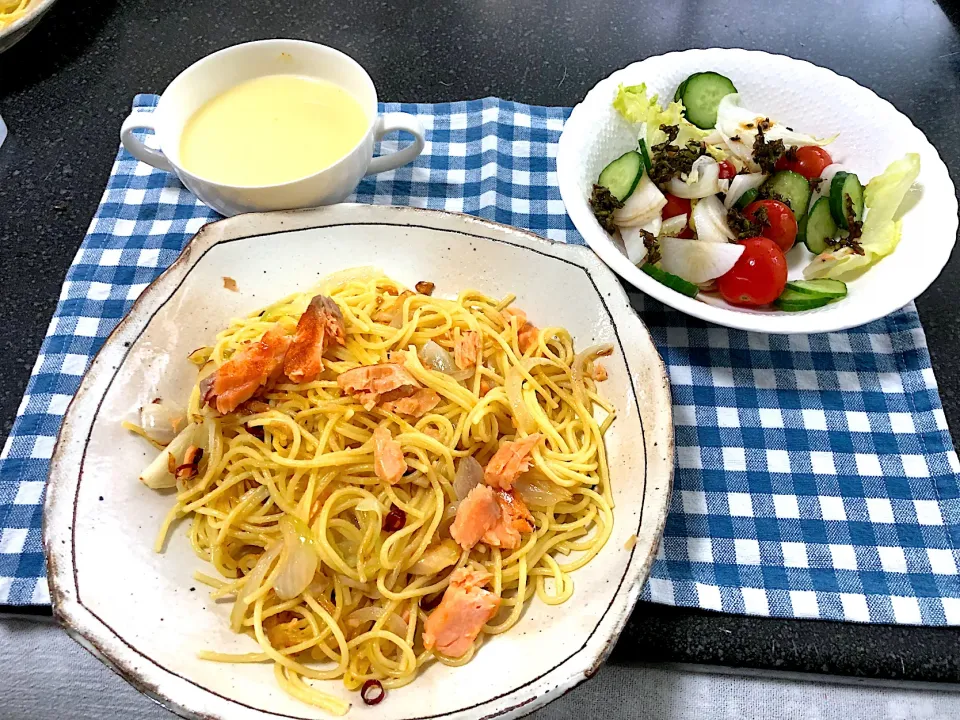 焼き鮭のペペロンチーノ|田中章さん