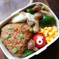 Snapdishの料理写真:漢の…次女用🍱そばめしおにぎり弁当|ᵏᵒᵘさん