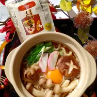 Snapdishの料理写真:しいたけ茶で鍋焼うどん|おぜひめさん