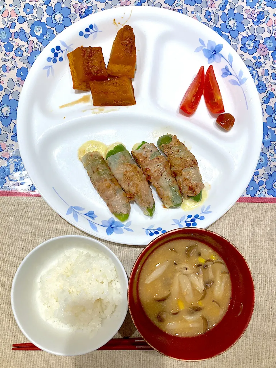 豚バラチーズピーマンとカボチャ煮|おしゃべり献立さん