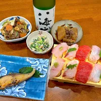 Snapdishの料理写真:ヒラマサ料理で 晩御飯|sakuramochiさん