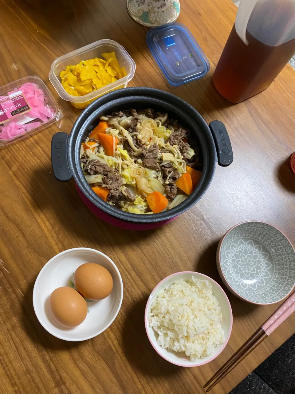 夜　鍋　すき焼き風|みちくんさん