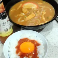 Snapdishの料理写真:カレーうどん♡ふわふわ卵かけご飯♡|GGGさん