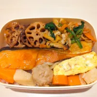 Snapdishの料理写真:漬け焼き鮭弁当|紅梅さん