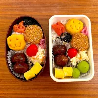 Snapdishの料理写真:肉団子とカボチャコロッケ弁当|みたらしさん