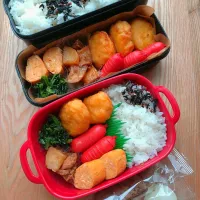 Snapdishの料理写真:夫と娘のお弁当|みわさん