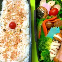 Snapdishの料理写真:息子のお弁当🌈10/25(金)眉デカミイラ🎃👻|KCoさん