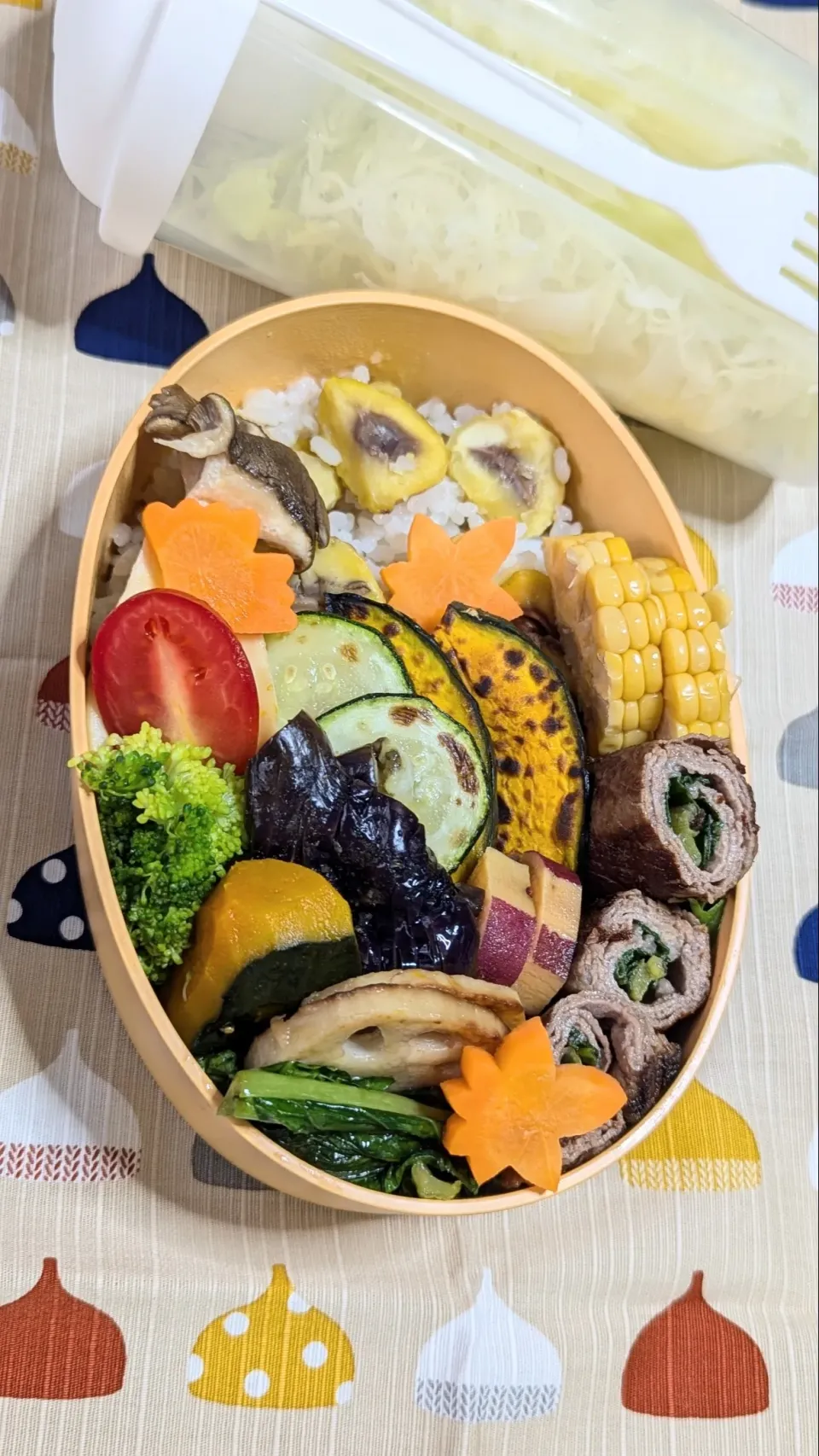 本日のお弁当〜栗ご飯の秋色弁当|f.1125beさん