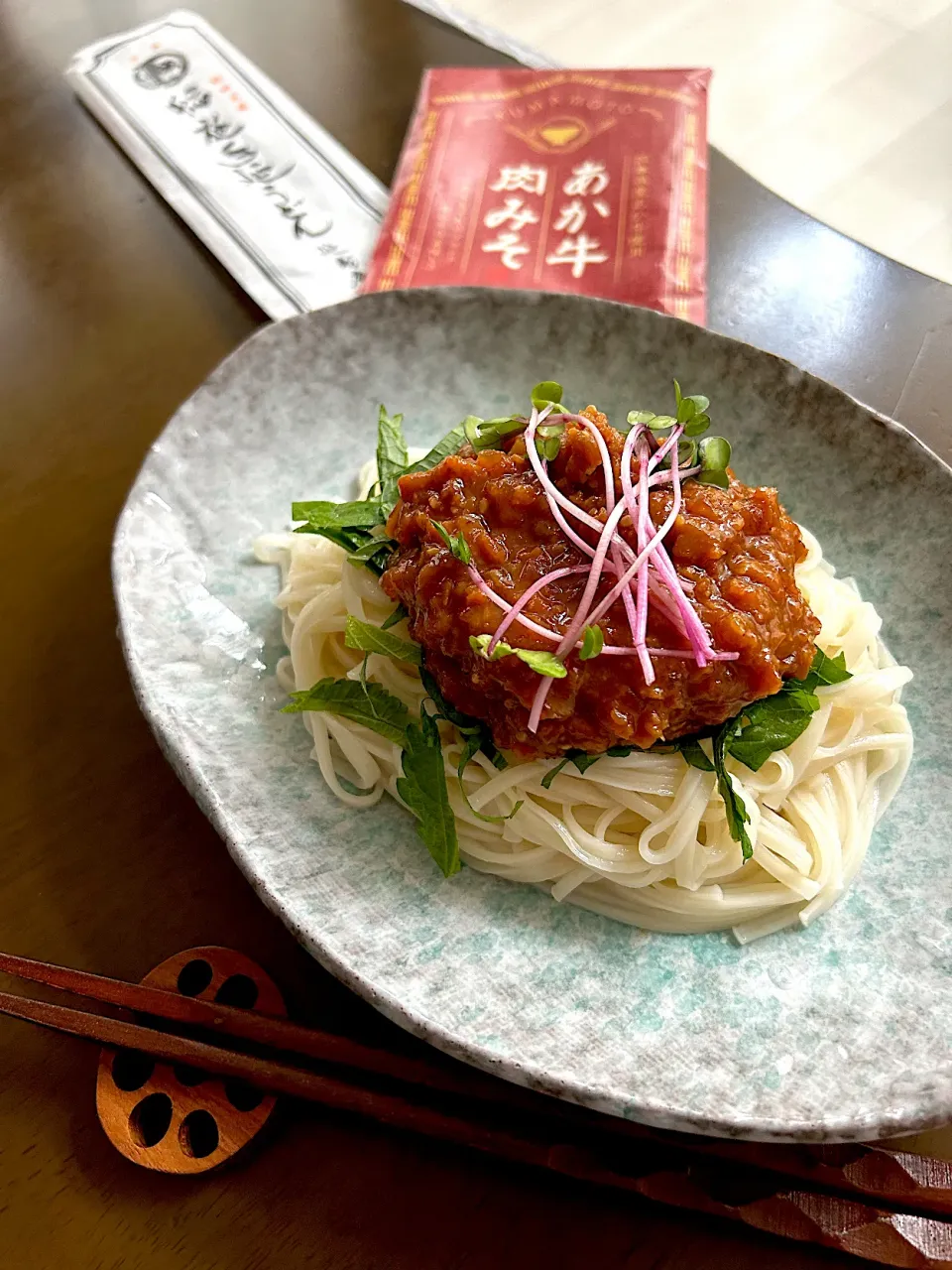 肉味噌うどん【熊本の赤牛肉みそ】|ナガマンさん