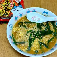 Snapdishの料理写真:10/26のお昼ごはん~チャルメラ 宮崎辛麺~|ゆかｕさん