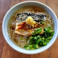 Snapdishの料理写真:鯖煮麺|ハイドランジアさん