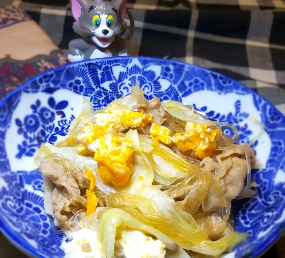 Snapdishの料理写真:豚バラ、キャベツと春雨の炒め物|イリヤさん