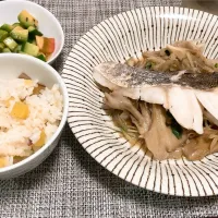 Snapdishの料理写真:さつまいもご飯、蒸し鱈|とめさん