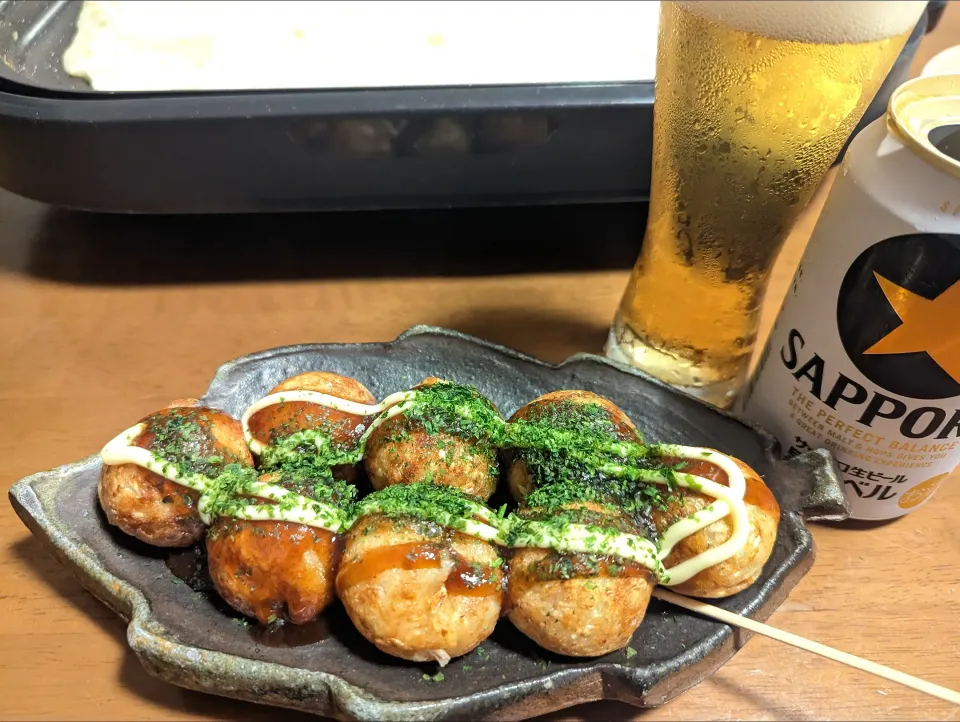 Snapdishの料理写真:山芋たっぷりたこ焼き🍻松代産山芋|miyuki🌱さん