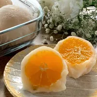 Snapdishの料理写真:🍊みかん大福🍊|ユッキーさん