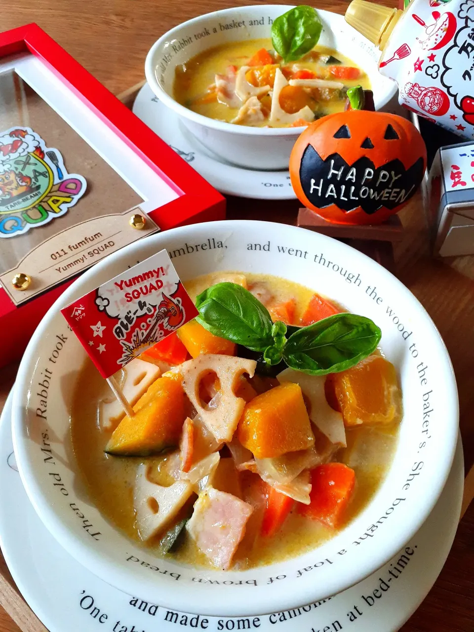 ハロウィン🎃にもYummy!でゴロゴロ野菜のスープです🤗|fumfumさん