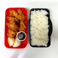 Snapdishの料理写真:高3になった次男くんへ　唐揚げ弁当| 晴れ時々弁当さん