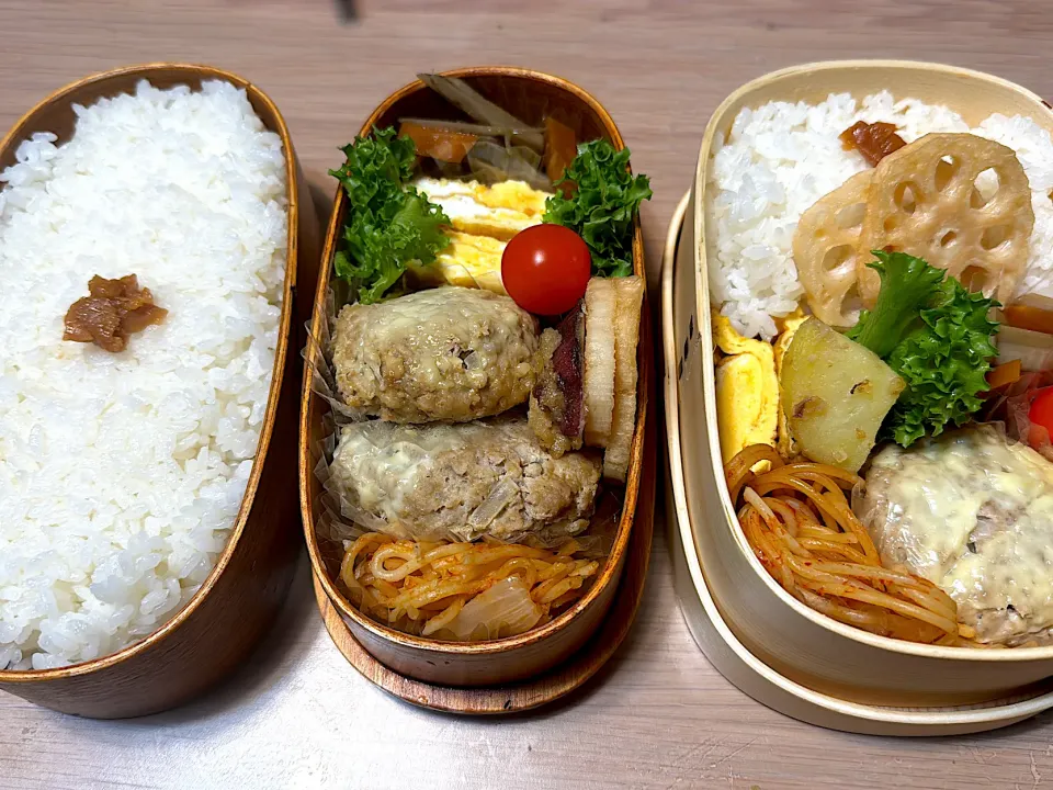 Snapdishの料理写真:チーズハンバーグ弁当🍱|ふみふみさん