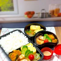 Snapdishの料理写真:エビカツ弁当|アッキーさん