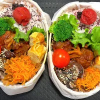 Snapdishの料理写真:ミートボール弁当|hiro♪kouさん