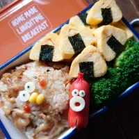 Snapdishの料理写真:漢の…自分用🍱ハラミ焼き鳥おにぎり弁当|ᵏᵒᵘさん