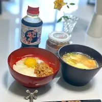 Snapdishの料理写真:朝ごはん（納豆卵かけご飯）|キャプテンさん