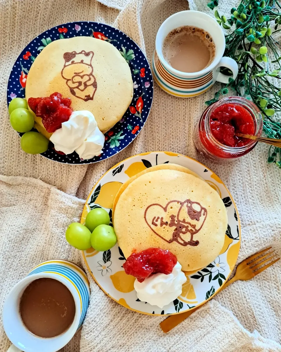 Snapdishの料理写真:ぐんまちゃんパンケーキ|そらねこさん