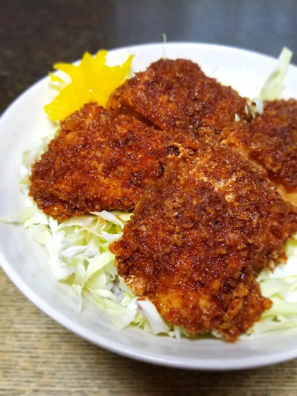 Snapdishの料理写真:パパ作👨ソースチキンカツ丼|ぱんだのままんさん