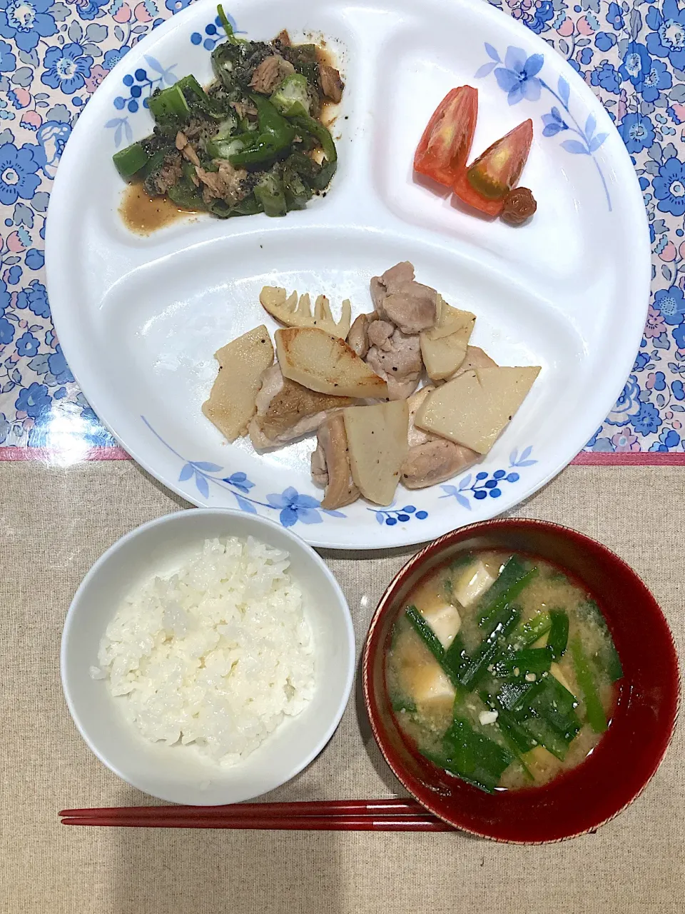 鶏ももと筍の炒めとピーマンツナの蒸し物|おしゃべり献立さん