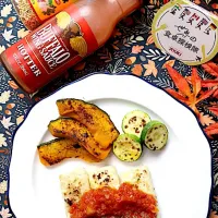 Snapdishの料理写真:豆腐ステーキ バッファローホッタートマトソース🍅