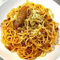 Snapdishの料理写真:ミートソーススパゲッティ🍝| satoruさん