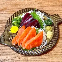 Snapdishの料理写真:お刺身de🍶スタート💦
酢の物.煮物を添えて 晩ごはん(^^)・・|ばくあんしゃさん