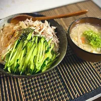 Snapdishの料理写真:棒棒鶏風のっけごはん🐓|カジさん