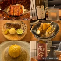 Snapdishの料理写真:晴山　その2。鰻と栗のほうば蒸しや、厚岸さんまのわた焼き、佐賀牛シャトーブリアンと焼き松茸、毛蟹の饅頭。素晴らしい料理の数々でした。|sniper66さん