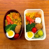 Snapdishの料理写真:ドライカレー弁当|みたらしさん