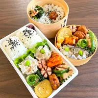 Snapdishの料理写真:ビック焼売の中華風弁当🎵|やっちさん