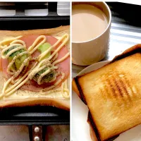 Snapdishの料理写真:9:01 ホットサンド🥪☕️|へれ子さん