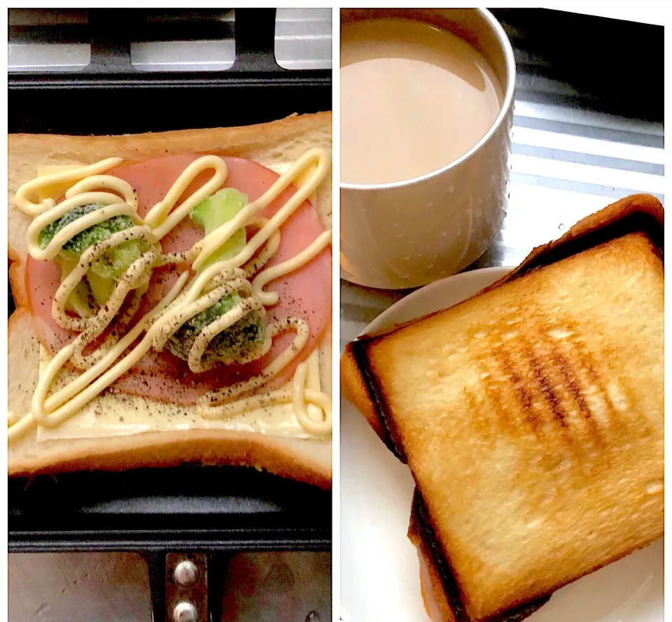 Snapdishの料理写真:9:01 ホットサンド🥪☕️|へれ子さん