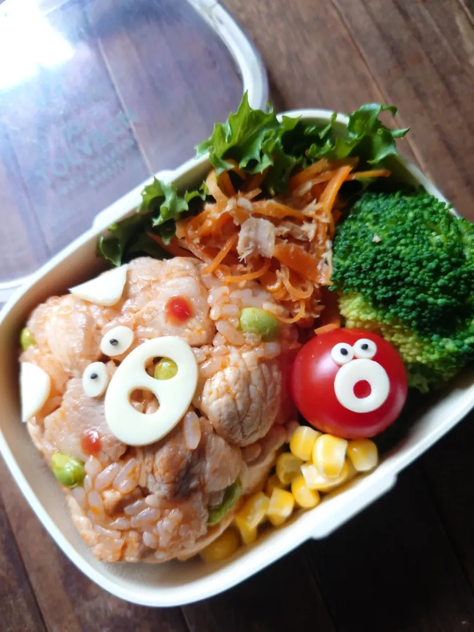 漢の…次女用🍱ポークチャップおにぎり弁当|ᵏᵒᵘさん