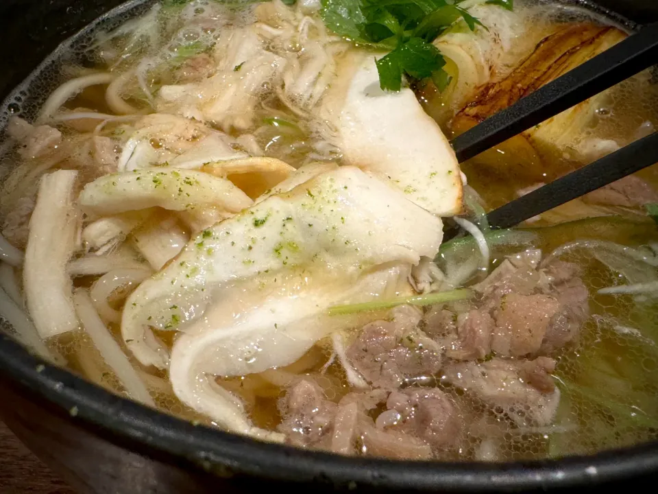 松茸の鴨脂温めん|半田手延べそうめんの店 阿波や壱兆さん