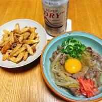 Snapdishの料理写真:相葉マナブでやってた味噌すき丼(のアタマ)
マコモダケのきんぴら| naoさん