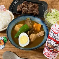 Snapdishの料理写真:【ヤマサ醤油さま】Yummy!ガーリック&ペッパーでスープカレー|mi＊oriさん